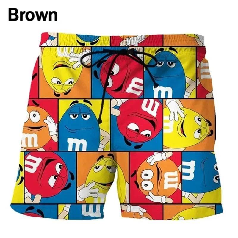 
                  
                    Funny M&M's Chocolate Bean Beach Shorts Men 3D Printing M&M Board Shorts Swimsuit Summer Quick Drying Shorts Sport Shorts
                  
                