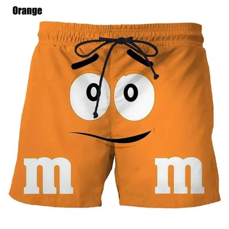 
                  
                    Funny M&M's Chocolate Bean Beach Shorts Men 3D Printing M&M Board Shorts Swimsuit Summer Quick Drying Shorts Sport Shorts
                  
                