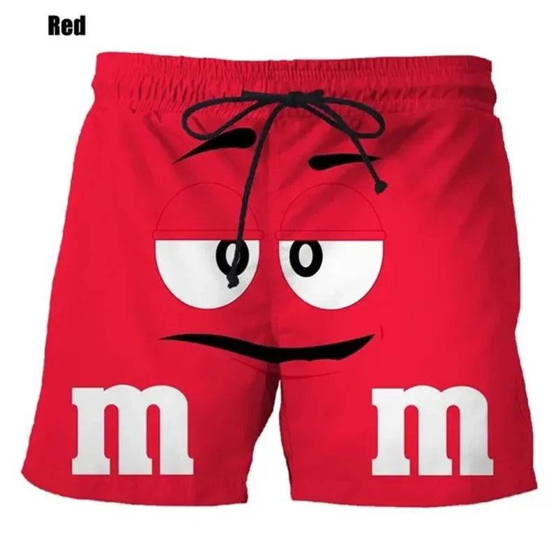 
                  
                    Funny M&M's Chocolate Bean Beach Shorts Men 3D Printing M&M Board Shorts Swimsuit Summer Quick Drying Shorts Sport Shorts
                  
                