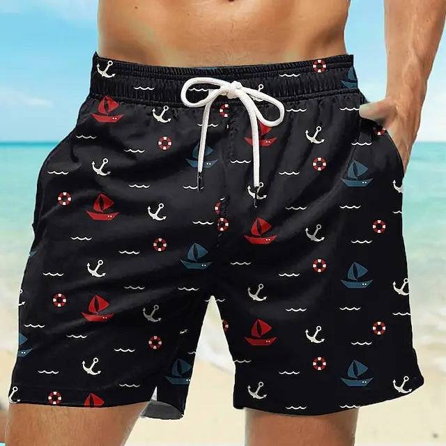 
                  
                    Men's Board Shorts Swim Shorts Swim Trunks Drawstring Elastic Quick Dry Short Beach Hawaiian Casual Black White Micro-elastic
                  
                