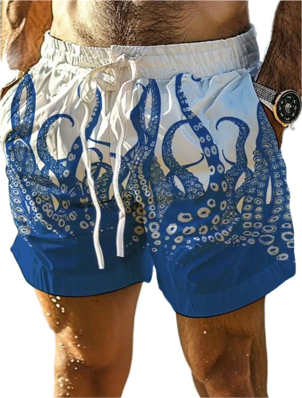 Fashion Octopus Printed Men's Board Shorts Hawaiian Shorts Swim Trunks Drawstring Comfort Breathable Holiday Vacation Shorts