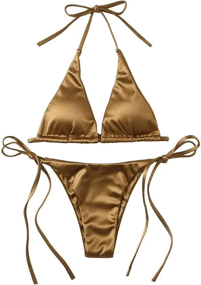 
                  
                    Swimwear Thong Bikini Set Sexy New Gold Swimsuits Woman Sexy Bathing Suits Bikinis Triangle Bandage Female Beachwear
                  
                