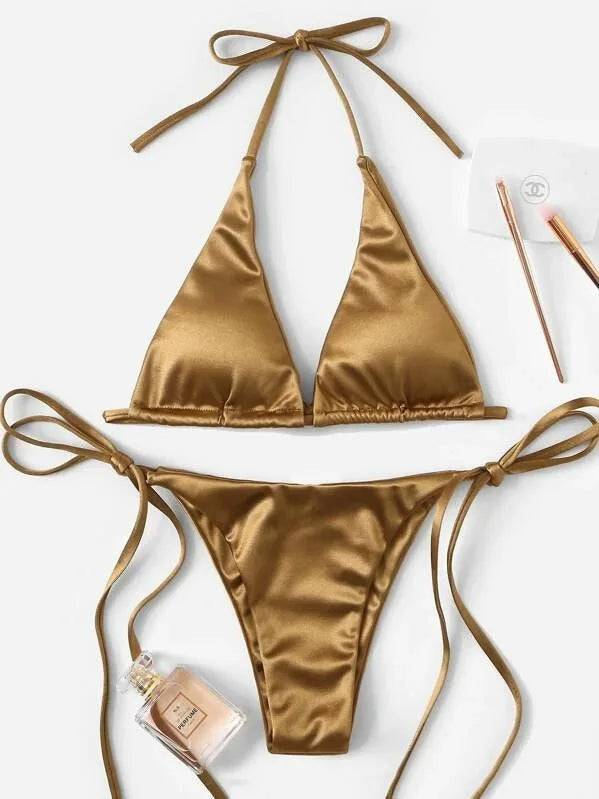 
                  
                    Swimwear Thong Bikini Set Sexy New Gold Swimsuits Woman Sexy Bathing Suits Bikinis Triangle Bandage Female Beachwear
                  
                