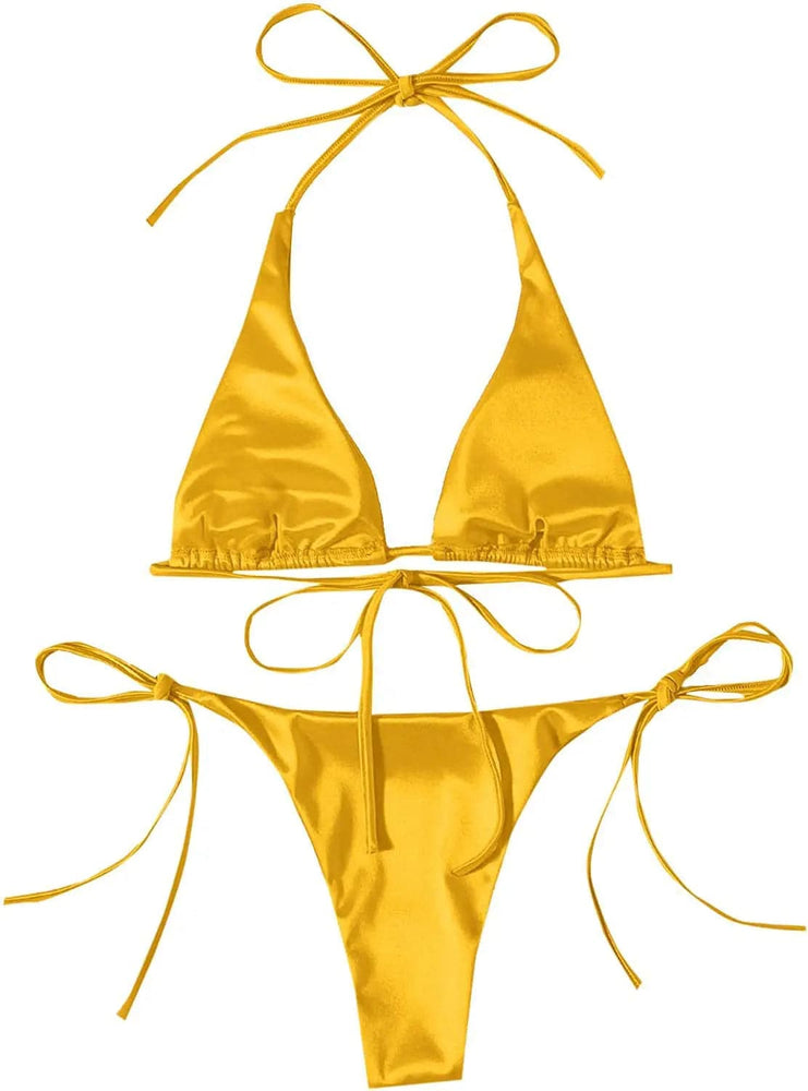 
                  
                    Swimwear Thong Bikini Set Sexy New Gold Swimsuits Woman Sexy Bathing Suits Bikinis Triangle Bandage Female Beachwear
                  
                