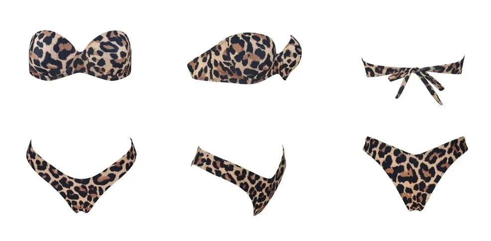 
                  
                    Sexy Women Bikini Swimsuit Push-up Bra Bikini Set Two Piece Swim Suit Swimwear Low-waisted Beachwear Leopard Bathing
                  
                