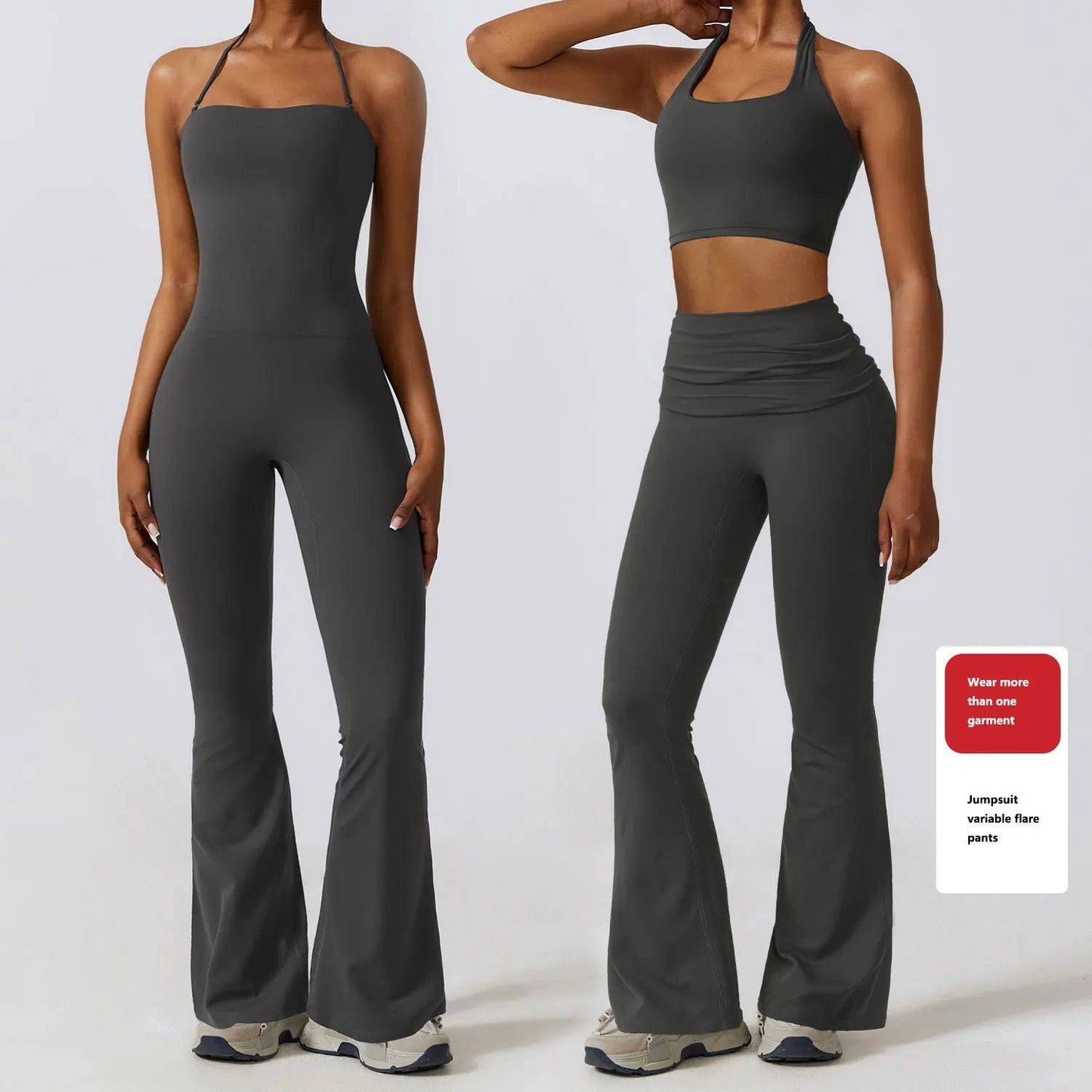 
                  
                    Yoga Set Jumpsuits Women's Tracksuit One Piece Workout Rompers Sportswear Gym Set Workout Clothes for Women Push Up Flared Pants
                  
                