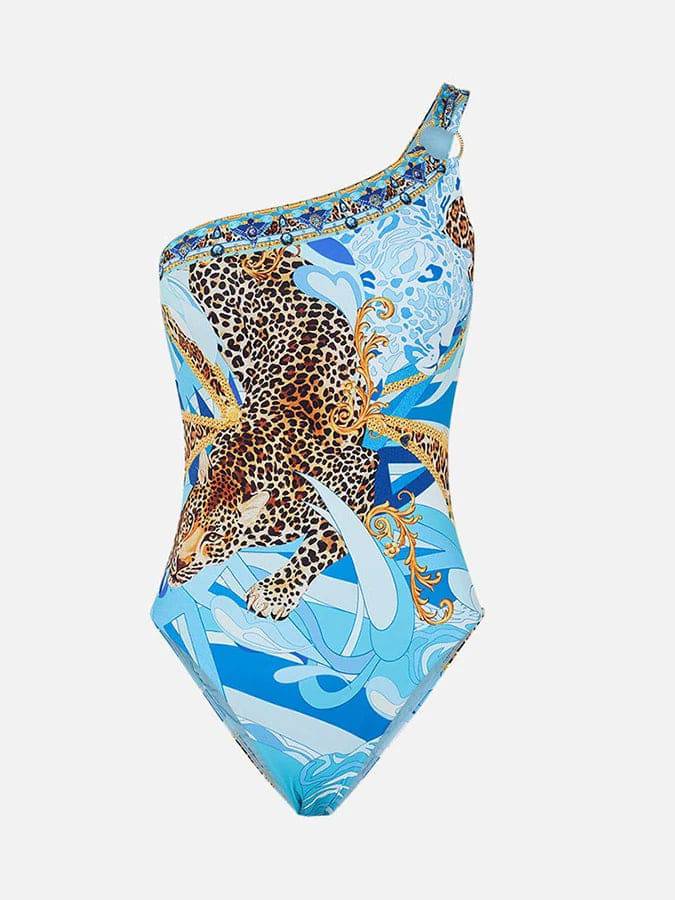 
                  
                    Women's Seaside Wave Blue Leopard Print One Piece Bikini Slim Fit Swimsuit with Trunks Fashion Design Fresh Design 2024
                  
                