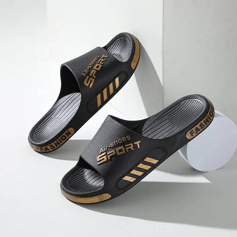 
                  
                    Fashion Men's Slippers PVC Soft Sole Non-slip Slides Casual Outdoor Beach Flip Flops Home Bathroom Couples Slippers New Sandal
                  
                