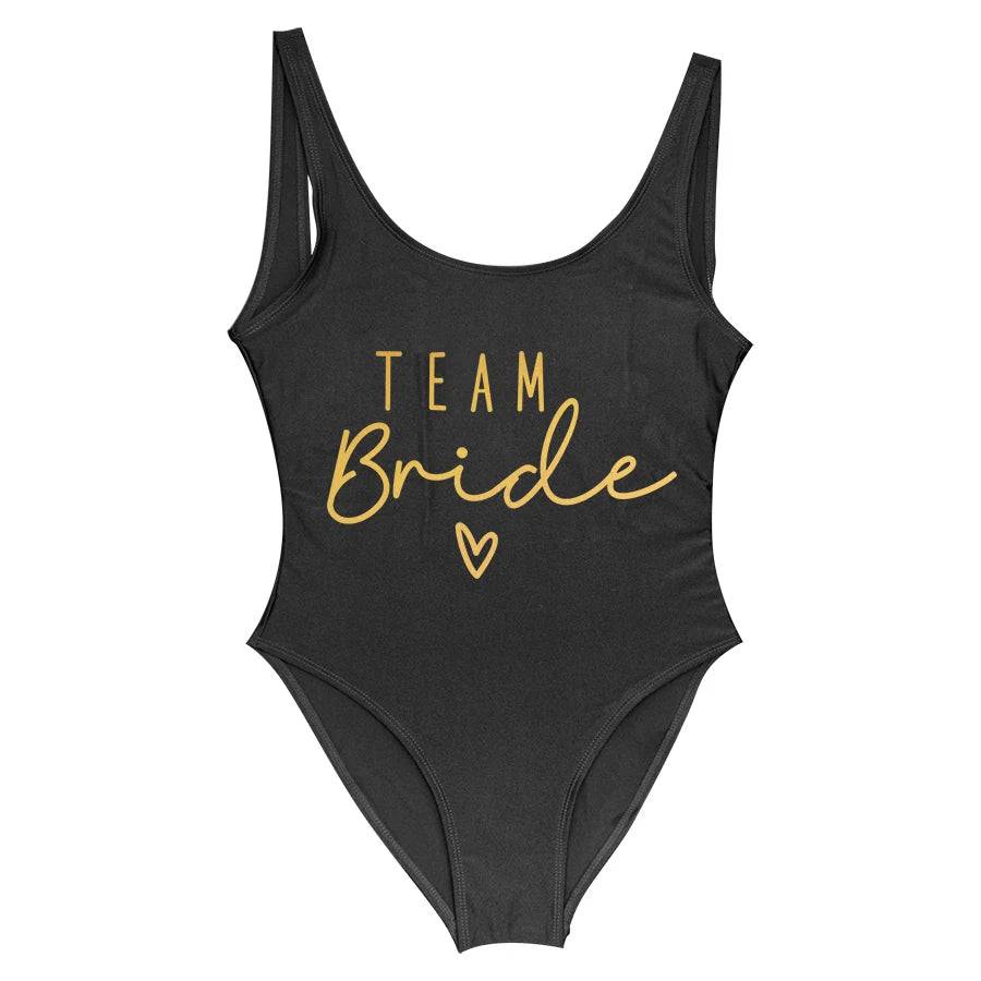 
                  
                    S-3XL Gold Print Team Bride One-Piece Swimsuit Squad Women Swimwear Bachelorette Party Swimsuit Summer Beatchwear Bathing Suit
                  
                