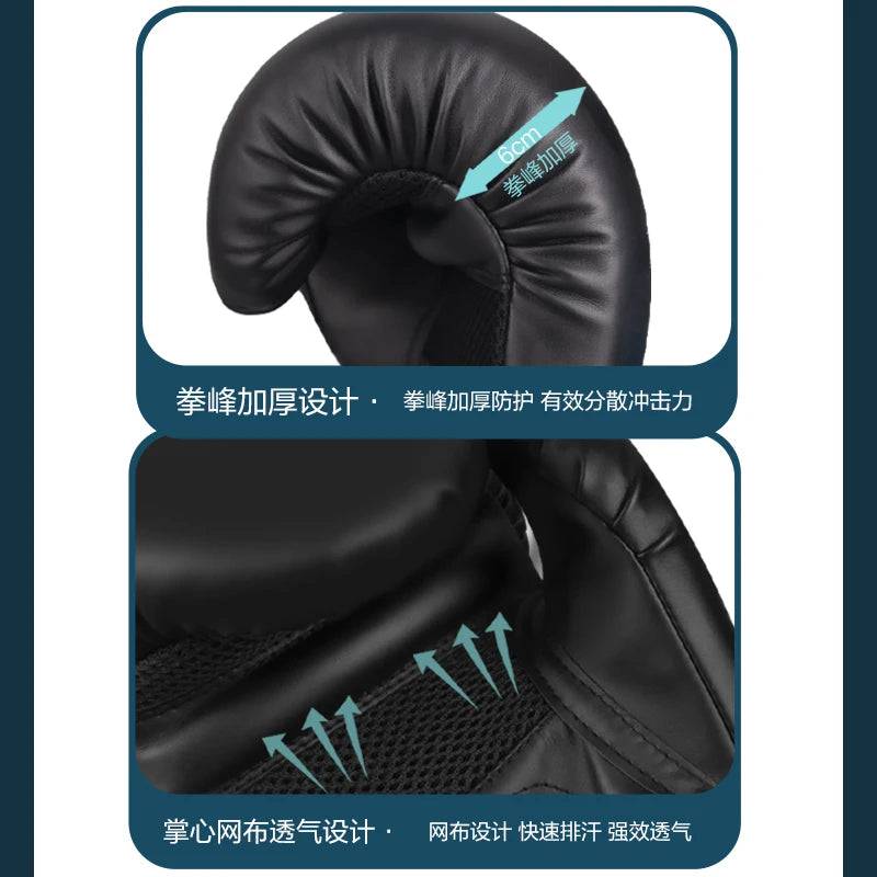 
                  
                    6/8/10/12oz Professional Boxing Gloves PU Thickened MMA Fighting Sanda Training Glove Muay Thai Boxing Training Accessories
                  
                