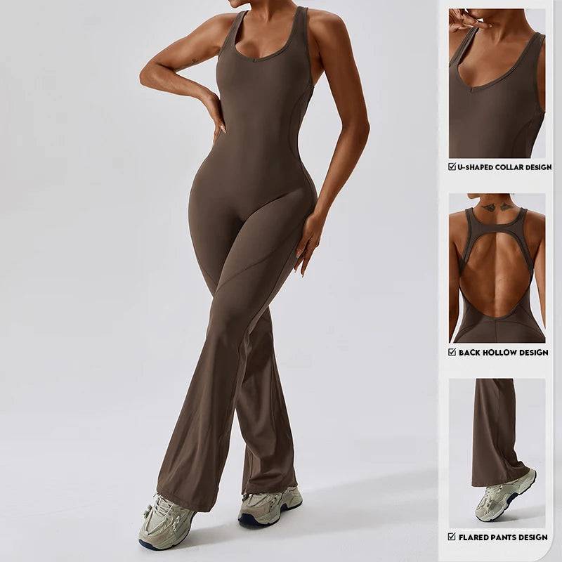 
                  
                    Back V Jumpsuit Sexy Gym Set Women Training Yoga Suit Sportswear Women Sports Jumpsuit Fitness Rompers Stretch Workout Bodysuits
                  
                