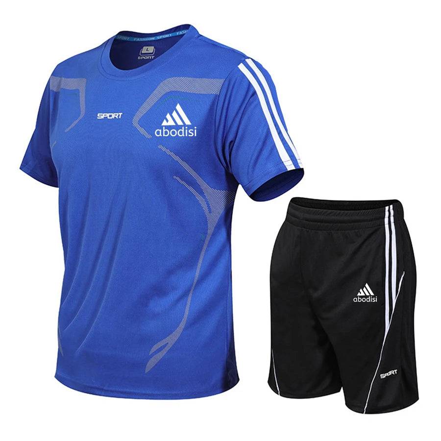 
                  
                    Men's Sets 2024 Summer Quick-drying T-shirt+Shorts Suit Men's /Women's Breathable Tracksuit T-shirt + Shorts 2Pcs Sets Clothing
                  
                