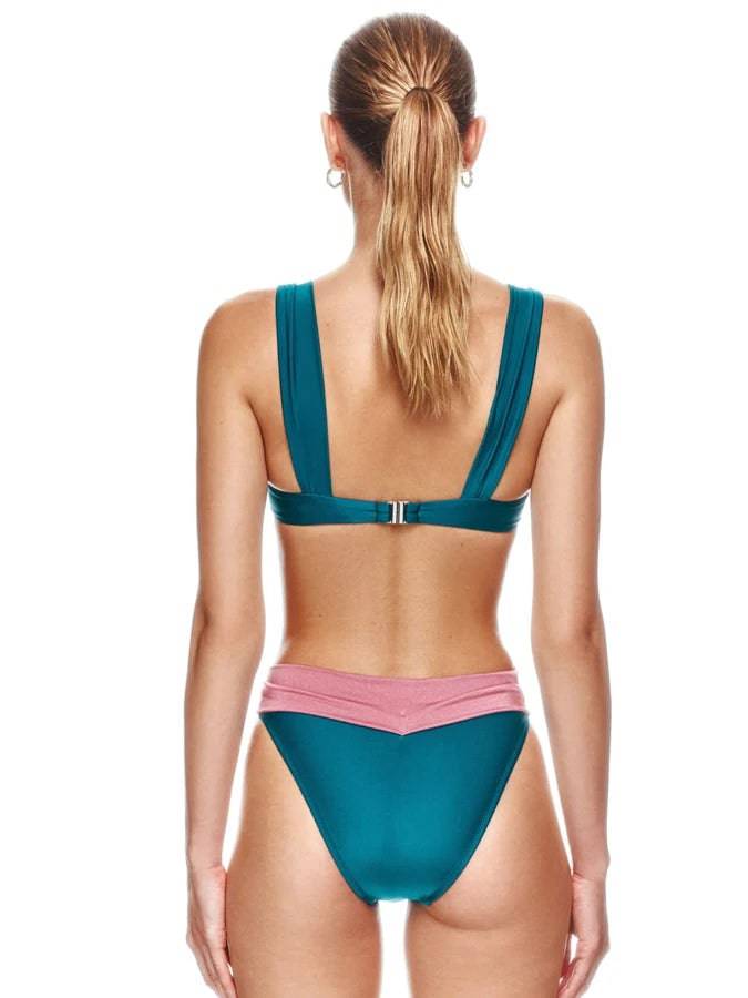 
                  
                    Female Retro Bikini Sexy Blue Pink Color Block Swimsuit Holiday Beachwear Two Pieces Cover Up Summer Surf Wear
                  
                