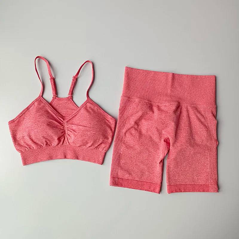 
                  
                    2Pcs Women Sport Suit Gym Set Yoga Suit  Hip Lift Female Yoga Wear Fitness Sports Bra Seamless Workout Shorts Yoga Set
                  
                