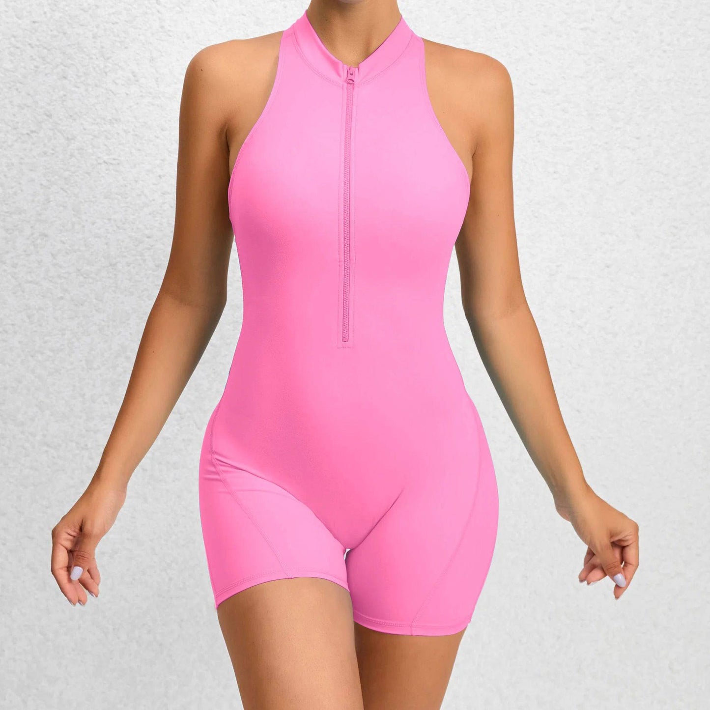 
                  
                    New V Back Scrunch Sports Jumpsuit Women Gym Rompers Sleeveless Sportswear Bodysuits Women Zipper One-Piece Suit Yoga Clothing
                  
                