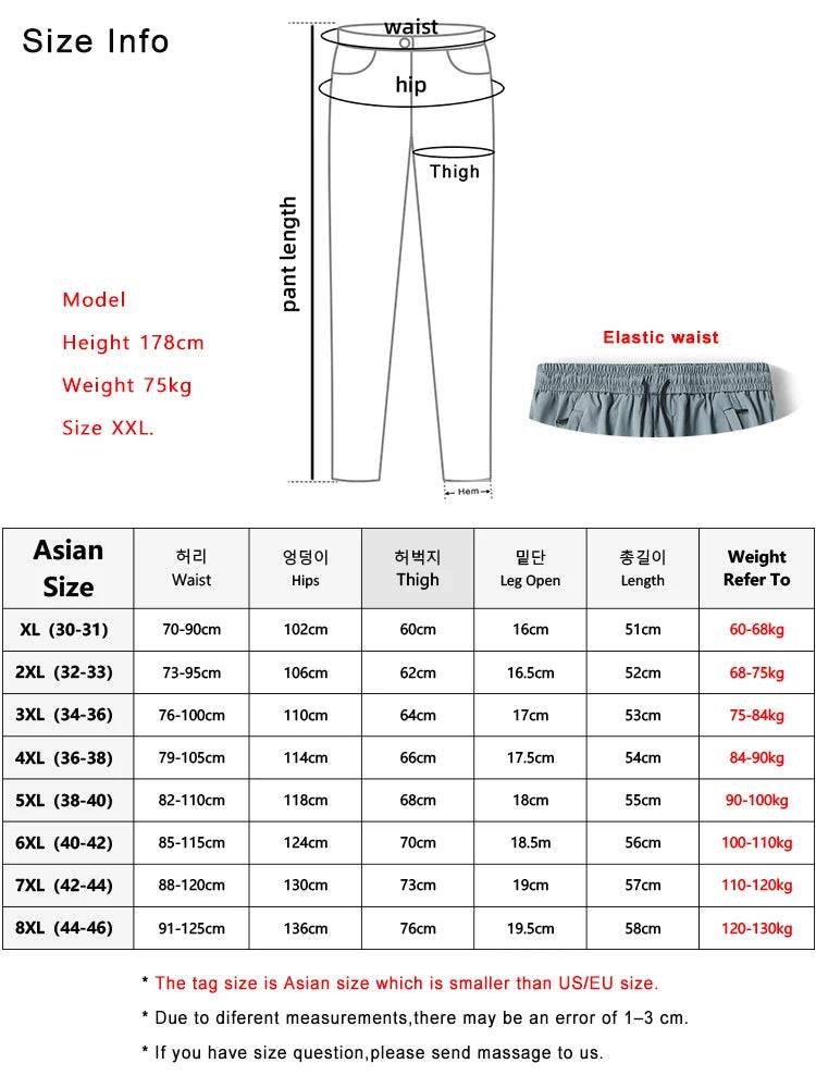 
                  
                    Summer Zip Pockets Men's Sweatpants Breathable Quick Dry Stretch Nylon Casual Track Pants Big Size Straight Sport Trousers 8XL
                  
                