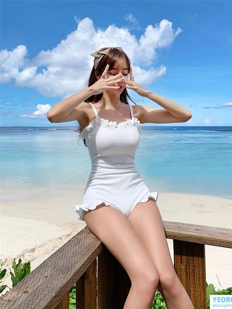 
                  
                    2022 New Korean Sexy Push Up One Piece Swimsuit Dress Monokini Cut Out Swimwear Women Swim Bathing Cute Swimming Suit
                  
                