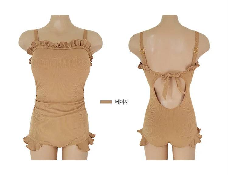 
                  
                    2022 New Korean Sexy Push Up One Piece Swimsuit Dress Monokini Cut Out Swimwear Women Swim Bathing Cute Swimming Suit
                  
                