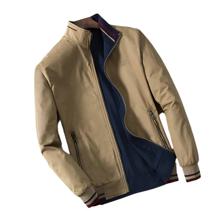 Spring Autumn Men's Lightweight Jacket Casual Men Stand Collar Windbreaker Work Wear Coats Men Cotton Business Jackets Clothing