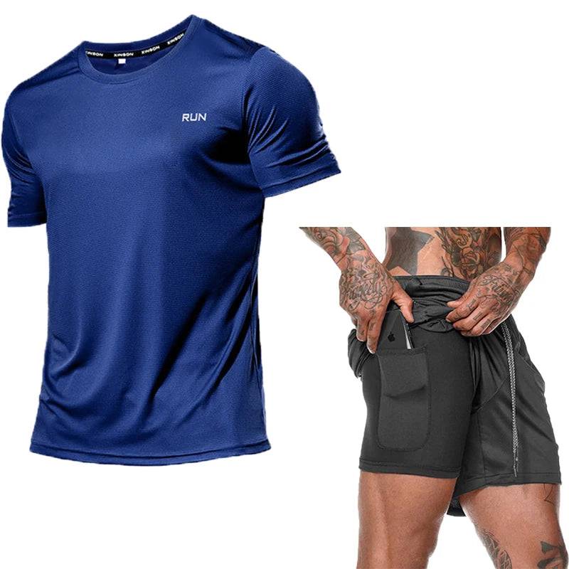 
                  
                    Men's Running Sets Summer Sportswear Gym Fitness Suits Quick Dry T-Shirts+Short Sports Clothing Workout Training Sport Tracksuit
                  
                