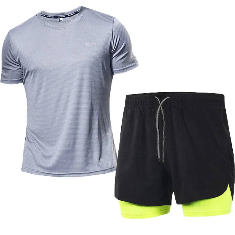 
                  
                    Men's Running Sets Summer Sportswear Gym Fitness Suits Quick Dry T-Shirts+Short Sports Clothing Workout Training Sport Tracksuit
                  
                