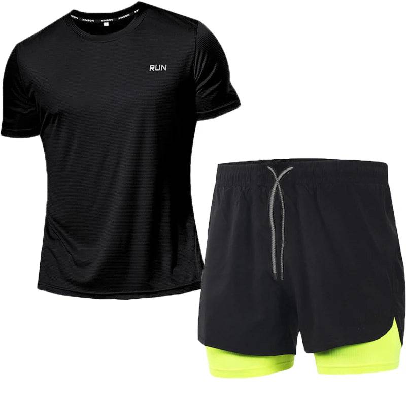 
                  
                    Men's Running Sets Summer Sportswear Gym Fitness Suits Quick Dry T-Shirts+Short Sports Clothing Workout Training Sport Tracksuit
                  
                