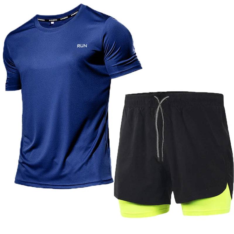 
                  
                    Men's Running Sets Summer Sportswear Gym Fitness Suits Quick Dry T-Shirts+Short Sports Clothing Workout Training Sport Tracksuit
                  
                