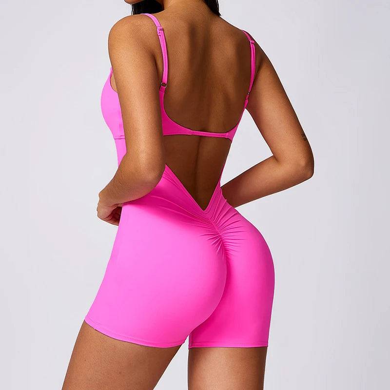 
                  
                    V Back One-Piece Suit Sports Jumpsuit Women Gym Rompers Fitness Yoga Suit Women Fitness Stretch Boilersuit Workout Bodysuits
                  
                