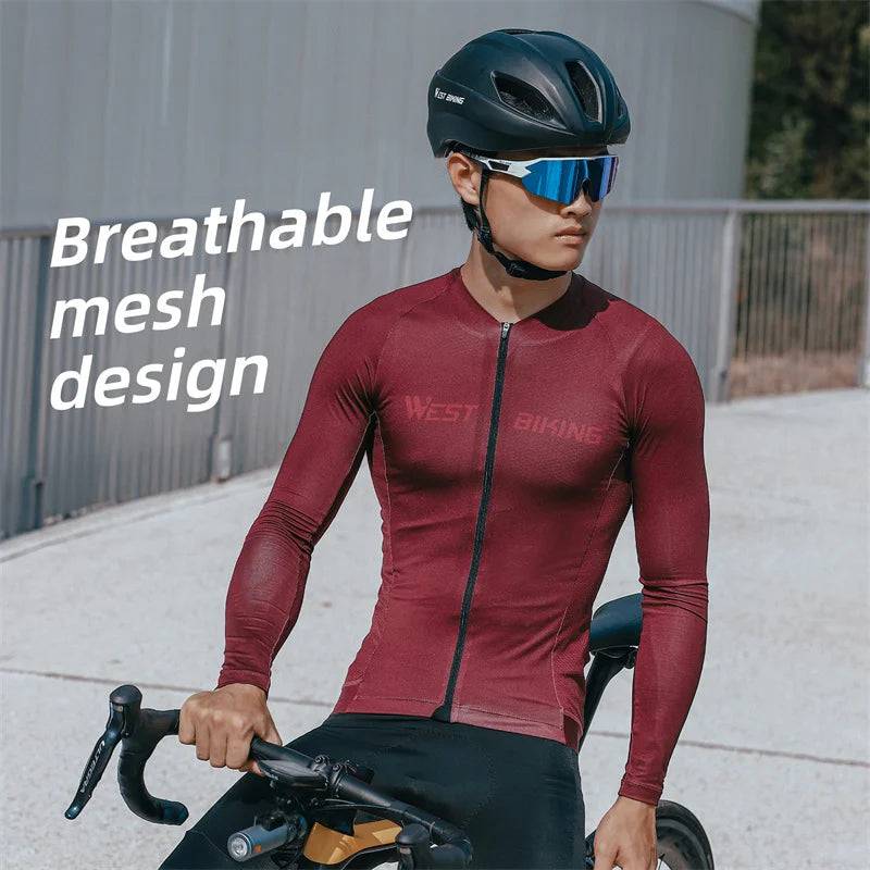 
                  
                    WEST BIKING Man Cycling Jersey Spring Autumn Compact Long Sleeve MTB Road Bike Cycling Clothes Stretchy Breathable Bike Clothing
                  
                