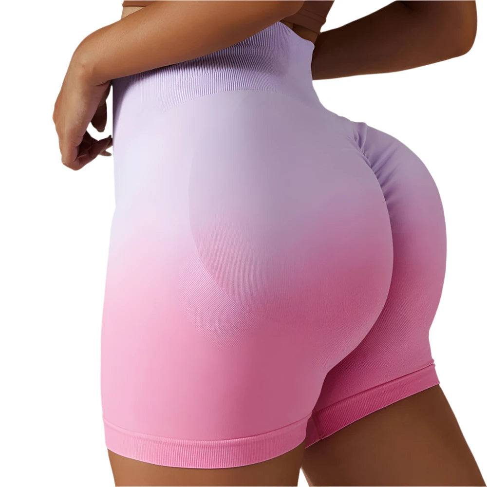 Tie Dye Women Yoga Shorts Push Up Fitness Tights Seamless High Waist Biker Shorts Scrunch Butt Gym Leggings Peach Buttocks