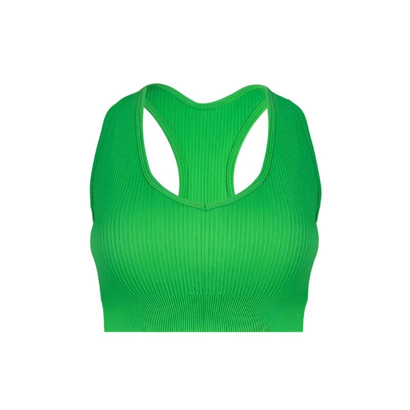 Seamless Sports Bra Women's Cropped Tank Top Sexy Breathable Yoga Top Padded Running Vest Athletic Sportswear