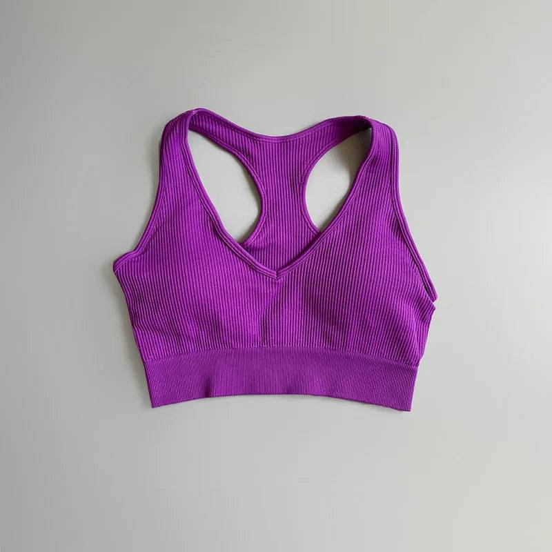 
                  
                    Seamless Sports Bra Women's Cropped Tank Top Sexy Breathable Yoga Top Padded Running Vest Athletic Sportswear
                  
                