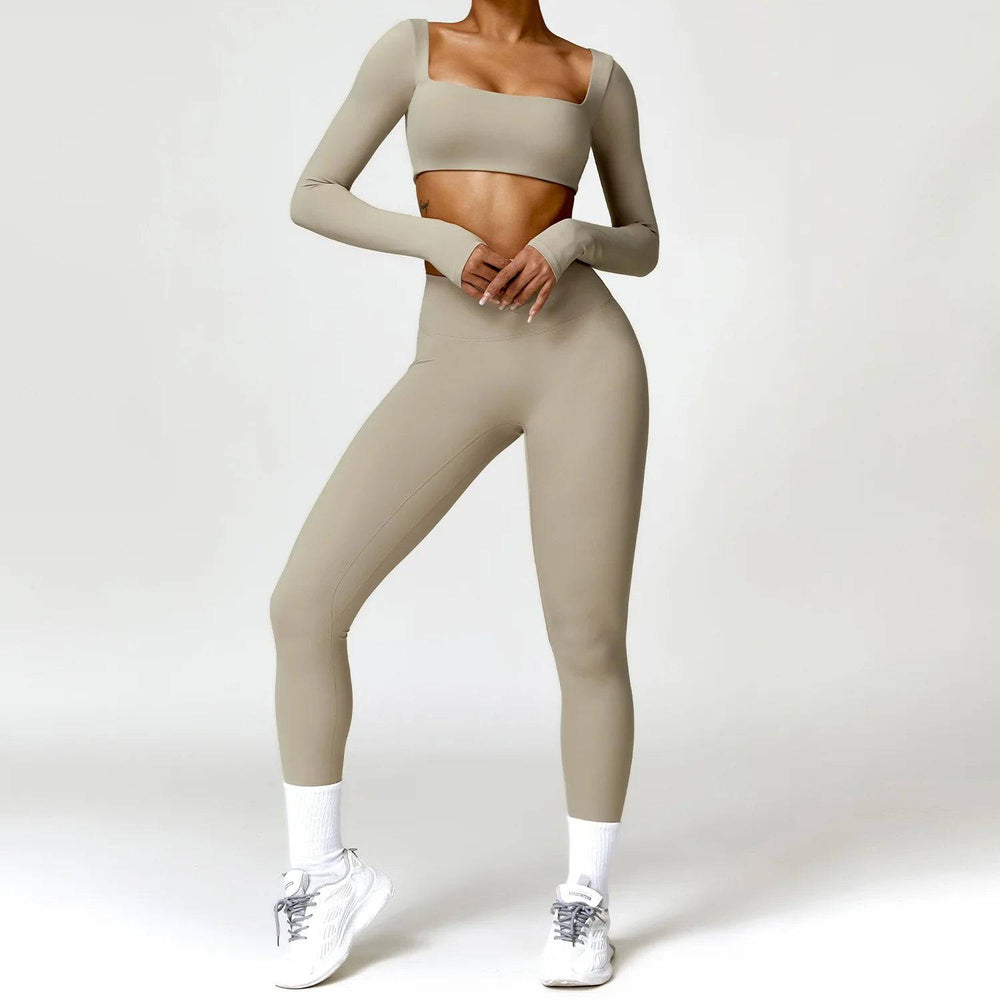 
                  
                    Women Tracksuit Yoga Set 2PCS Sportswear Workout Clothes Athletic Wear Gym Legging Fitness Bra Crop Top Long Sleeve Sports Suits
                  
                