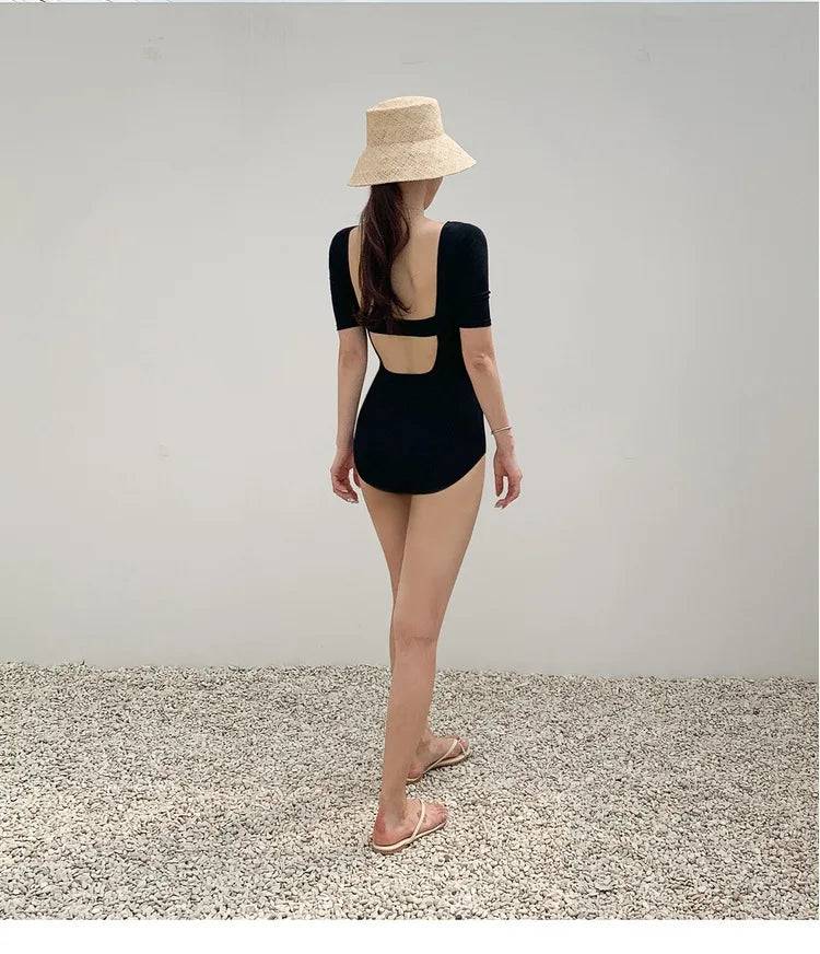 
                  
                    2023 New Korea Sexy Mesh Cut Hollow Out High Waist Swimsuit Lady Monokini One Piece Swimwear Women Swim Bath Suit
                  
                