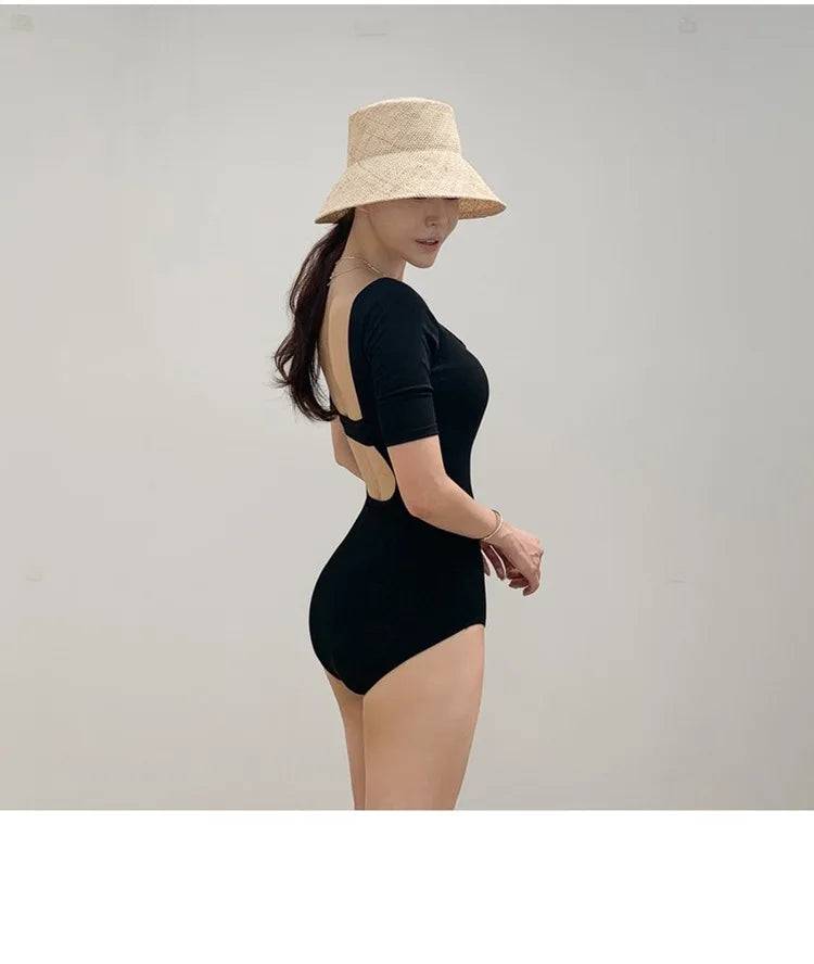 
                  
                    2023 New Korea Sexy Mesh Cut Hollow Out High Waist Swimsuit Lady Monokini One Piece Swimwear Women Swim Bath Suit
                  
                