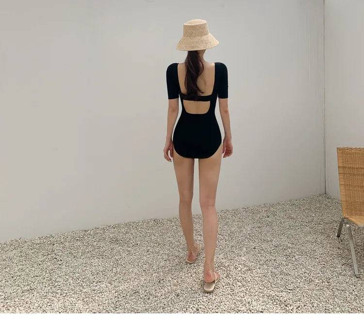 
                  
                    2023 New Korea Sexy Mesh Cut Hollow Out High Waist Swimsuit Lady Monokini One Piece Swimwear Women Swim Bath Suit
                  
                