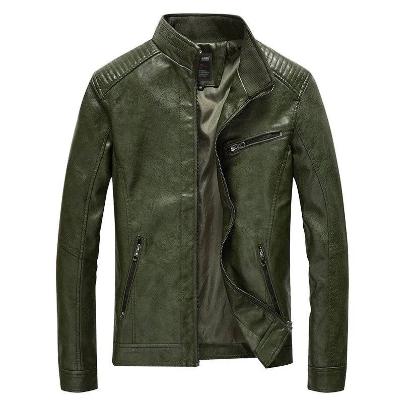 
                  
                    Spring Autumn Men's PU Leather Jacket Stylish Men Stand Collar Business Leather Coats Men Outdoor Windbreaker Jackets Clothing
                  
                