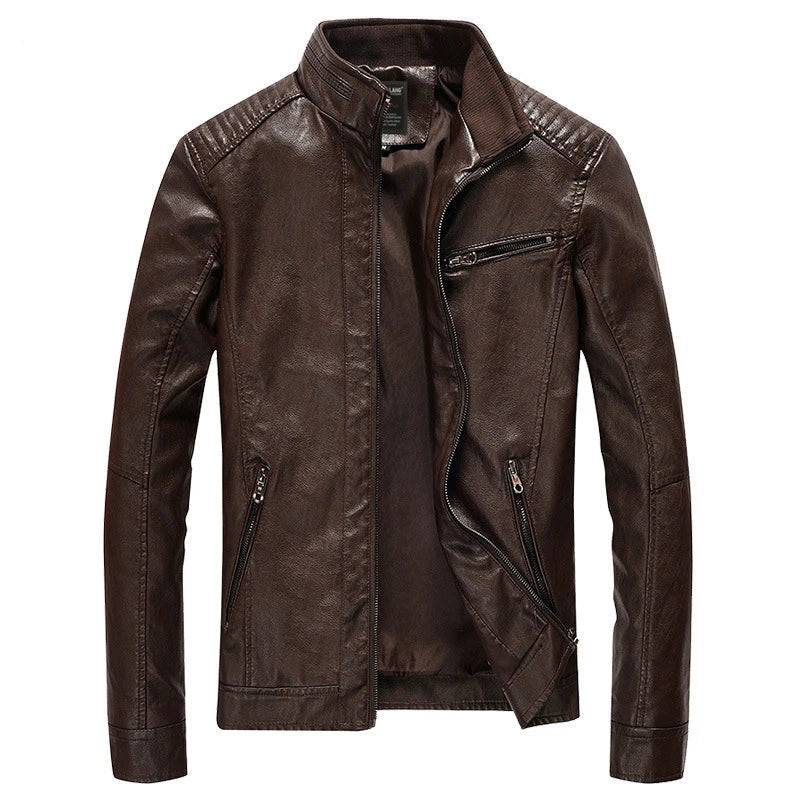 
                  
                    Spring Autumn Men's PU Leather Jacket Stylish Men Stand Collar Business Leather Coats Men Outdoor Windbreaker Jackets Clothing
                  
                