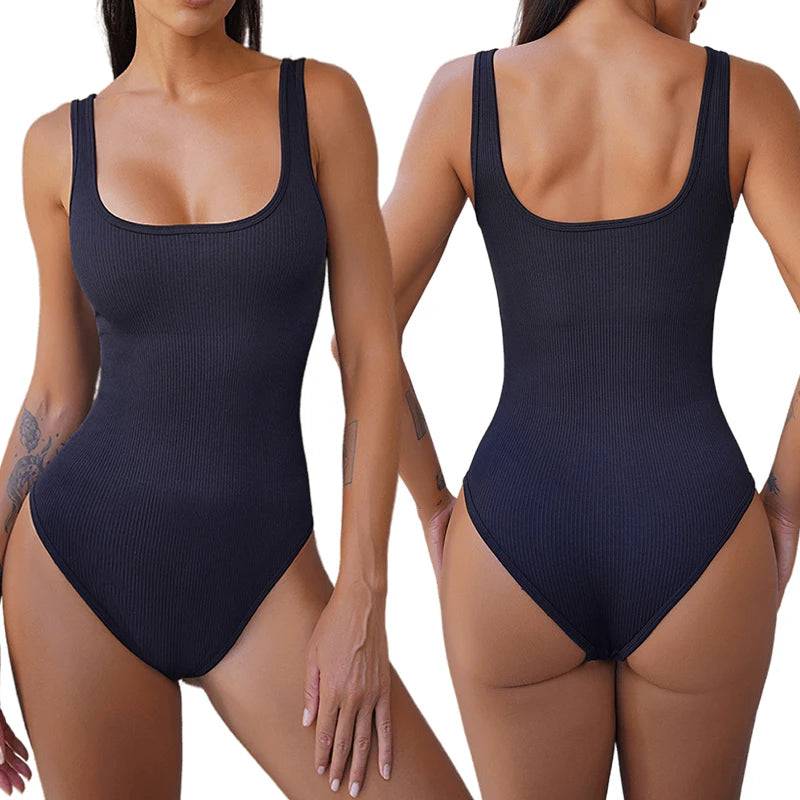 
                  
                    Bodysuit Women's Seamless Yoga Sets Sexy Ribbed Sleeveless Square Neck Sleeveless Tank Tops One Piece Outfit Women
                  
                