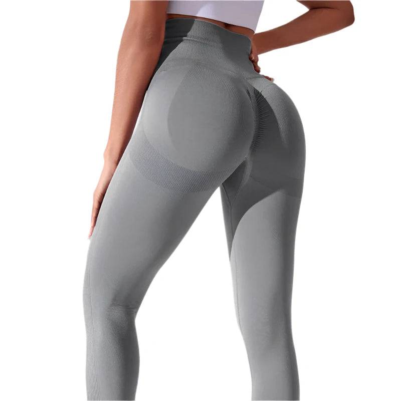 Yoga Leggings Women Seamless High Stretch Scrunch Butt Sports Tights With Wide Waistband