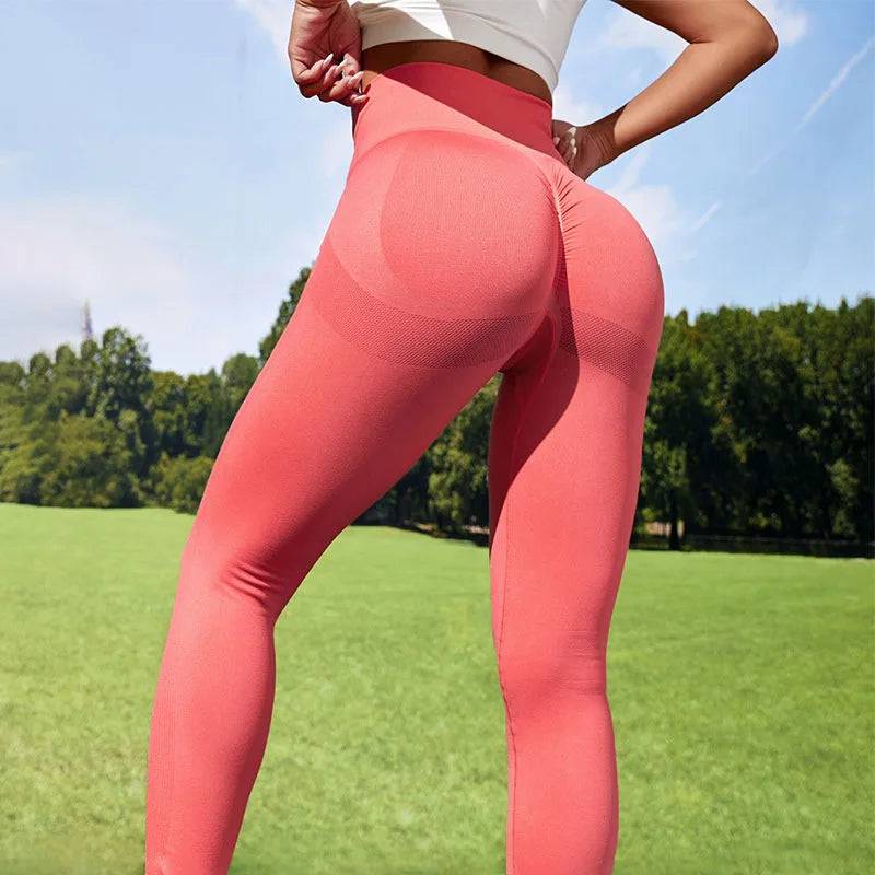 
                  
                    Yoga Leggings Women Seamless High Stretch Scrunch Butt Sports Tights With Wide Waistband
                  
                