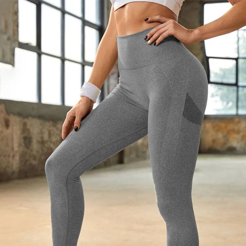 
                  
                    Yoga Leggings Women Seamless High Stretch Scrunch Butt Sports Tights With Wide Waistband
                  
                