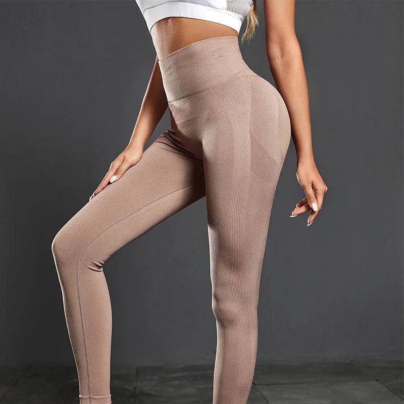 
                  
                    Yoga Leggings Women Seamless High Stretch Scrunch Butt Sports Tights With Wide Waistband
                  
                