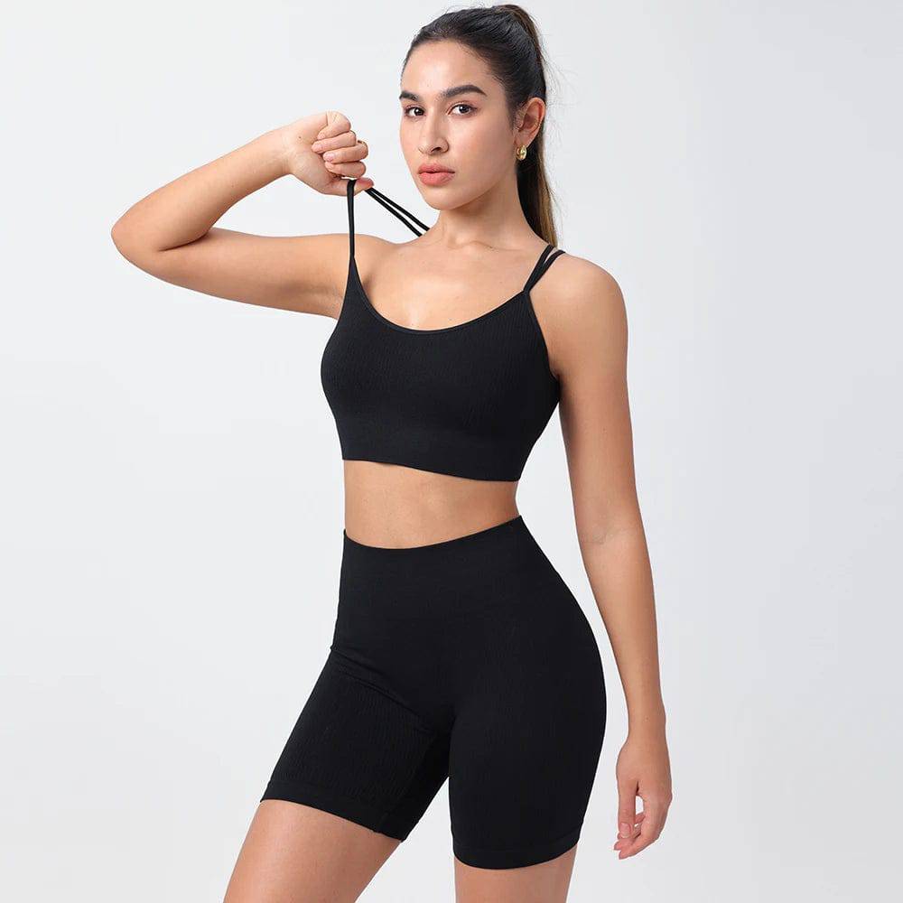 
                  
                    Seamless Yoga Set 2 Pieces Gym Suits With Shorts Crop Top Sexy Bra Women's Tracksuit Running Workout Outfit Fitness Clothing
                  
                