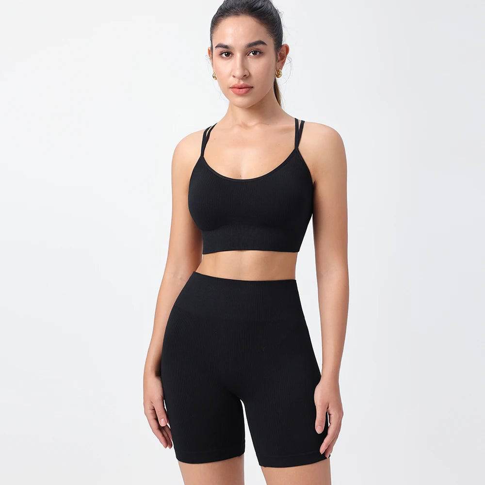 
                  
                    Seamless Yoga Set 2 Pieces Gym Suits With Shorts Crop Top Sexy Bra Women's Tracksuit Running Workout Outfit Fitness Clothing
                  
                