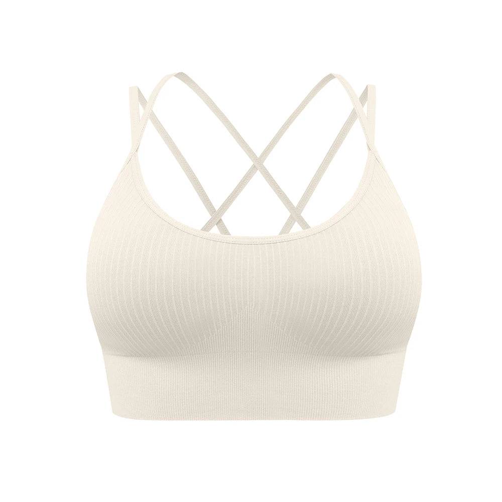 
                  
                    Strappy Tank Yoga Sports Vest With Chest Pad Ribbed High Elastic Women Sports Yoga Bras
                  
                