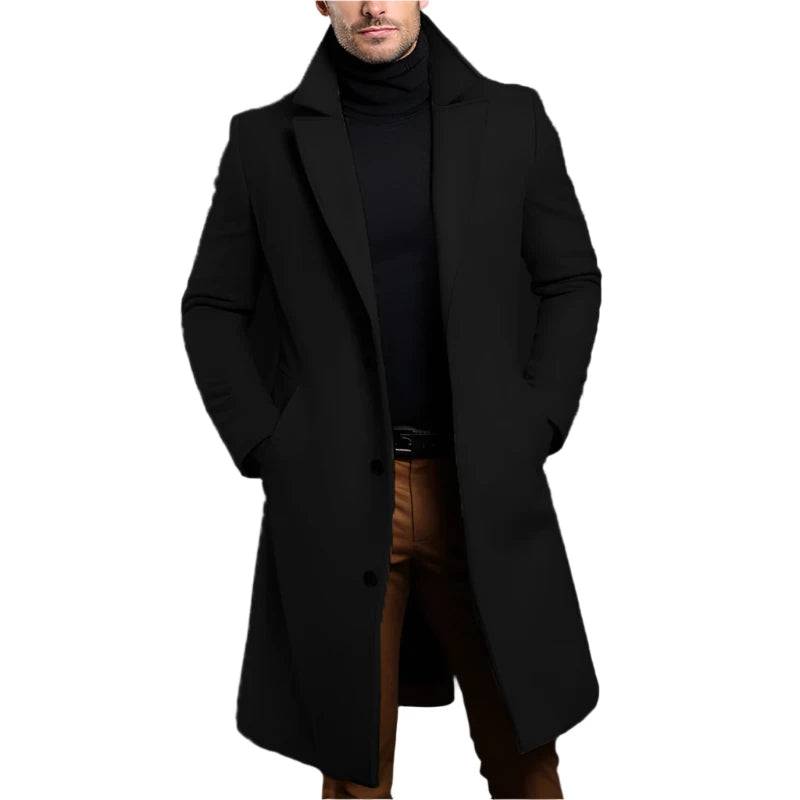 Autumn Winter Men's Trench Coats Luxury Male Mid-Long Warm Wool Jackets Casual Mens Business Comfortable Overcoat Clothing