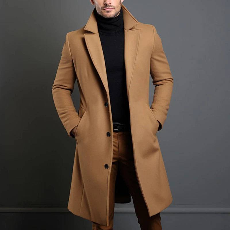 
                  
                    Autumn Winter Men's Trench Coats Luxury Male Mid-Long Warm Wool Jackets Casual Mens Business Comfortable Overcoat Clothing
                  
                