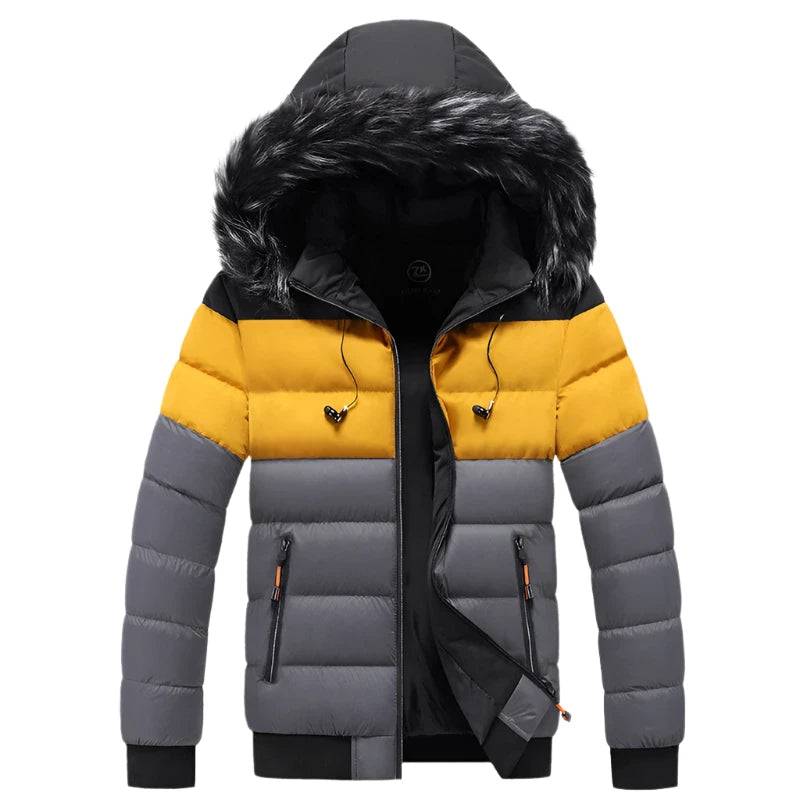 DIMUSI Winter Men's Thick Warm Jackets Men Fur Collar Parkas Windbreaker Hooded Coats Casual Outwear Thermal Jacket Man Clothing