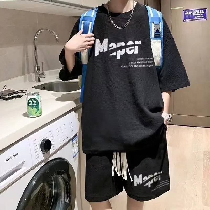 
                  
                    Korean Fashion Men Short Sets Hip Hop Rock Casual Short Suit Funny Bear Tshirts Shorts 2 Piece Set Summer Tracksuit Men 2023 New
                  
                